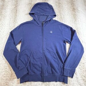Volcom Zip Hoodie Blue Size L Fits Small Women’s / Juniors – See Measurements